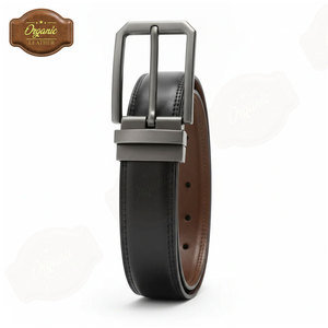 Cinturón de cuero de vaca de doble cara 2 en 1 para hombre, diseño ajustable, elegante y duradero, adecuado para uso informal, formal y diario. - Product Image 5