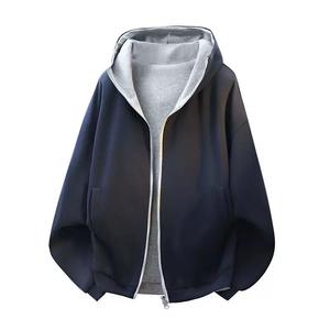 Sudadera con capucha reversible de doble cara con logotipo personalizado para hombre, de alta calidad, con cremallera completa, 2 en 1, de doble capa, de algodón. - Product Image 5