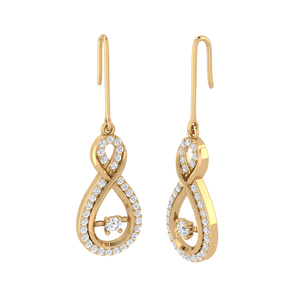 Pendientes de gota de moda chapados en oro de 14 quilates de Rikhava Diamonds, tachuelas amarillas elegantes para bodas y compromisos, moda para niñas - Product Image 3
