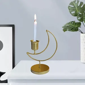 Produit chaud bougie créative lumière lune conception à la main bougeoir en métal vente chaude Table pièce maîtresse affichage bougeoir - Product Image 3