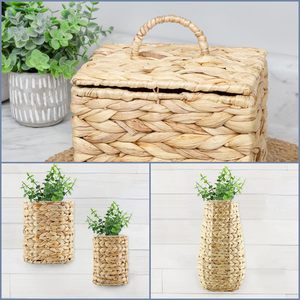 Cestas de Almacenamiento de Jacinto de Agua Tejido de Última Tendencia 2026 con Tapas para Lavavajillas, Lavandería y Baño - Product Image 3