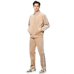 Chándales de terciopelo de peso pesado transpirables personalizados para hombres Cremallera completa Gimnasio Ropa deportiva atlética Hasta la rodilla OEM disponible - Product Image 1