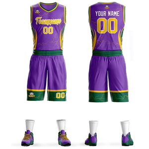 Tenues de basketball élégantes de haute qualité, respirantes, anti-boulochage, uniformes par sublimation, ensembles grandes tailles - Product Image 1