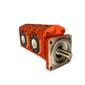 Pompe à engrenages hydraulique triple 3 étapes intégrée en fonte avec arbre cannelé et bride carrée, pièces de rechange OEM - Product Image 6