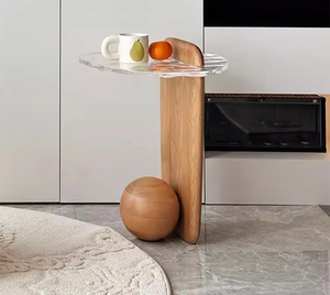 Mesa de centro transparente de vidrio templado, mesa de centro de madera de mango negro para el hogar, mesas laterales de té de baja altura para sala de estar - Product Image 5