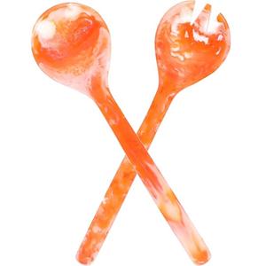 Serveur de salade créatif en résine finie brillante à poignée torsadée Ensemble de 2 cuillères à salade design personnalisé Ensemble d'ustensiles de cuisine de service - Product Image 4