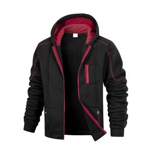 Men's Casual Sports Zipper Hoodie <b>Coat</b> Solid Color Slim Fit <b>Cardigan</b> Sweatshirt Winter Sportswear Jacket in Canvas Material - Product Image 1