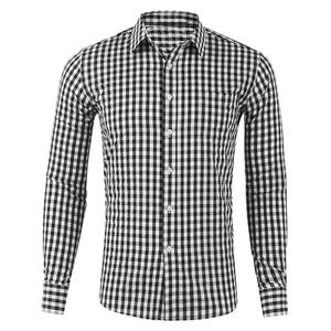 Camisas ajustadas informales con botones de manga larga para hombre, camisetas de franela transpirables con estampado a cuadros - Product Image 5