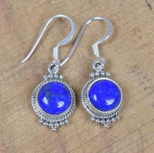 Pendientes de piedras preciosas de lapislázuli, joyería de moda para mujer, pendientes de plata de ley sólida 925 para mujeres y niñas, Pendientes colgantes de plata - Product Image 5