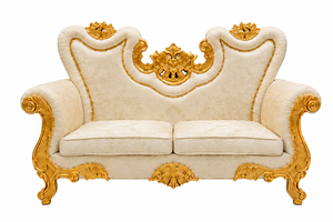 Elegant <b>Loveseat</b> Chairs for Walima Decor Luxury Customized Color Wedding Stage Sofa Set Ornate Carved Backrests Wood Lightweight - Product Image 2