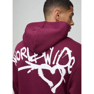 Vente en gros de sweats à capuche pour hommes en éponge française dégradés de couleur à 100% en coton pigmenté à la teinture lourde pull à capuche dip dye - Product Image 3