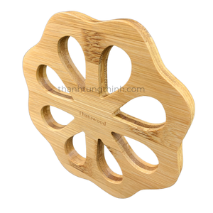 Bamboo Flower Shape <b>Pot</b> Holder Dishwasher Safe <b>Utensil</b> Made in Vietnam - Product Image 4