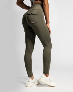 Mallas transpirables de cintura alta para mujer, mallas de yoga sin costuras, pantalones deportivos personalizados con patrón sólido - Product Image 2