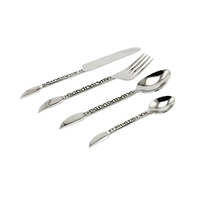 Ensemble de couverts en acier inoxydable avec poignée torsadée Fourchette de service en acier miroir pour table de mariage d'hôtel