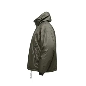 Veste matelassée à capuche vert olive brillante pour l'hiver - Product Image 2