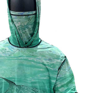 Chemise de pêche à capuche professionnelle respirant 100% Polyester tissu extensible à séchage rapide UPF 50 pour les longues journées de pêche temps chaud - Product Image 6