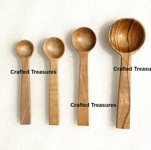 Cuillères doseuses en bois durables, ensembles de 4 pour le café, les épices, les condiments, cuillères en bois, mini-cuillères doseuses, outils de cuisine - Product Image 4