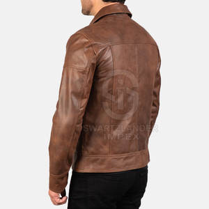 Automne hiver hommes veste en cuir meilleure qualité hommes veste en cuir véritable cuir hommes veste d'hiver - Product Image 3