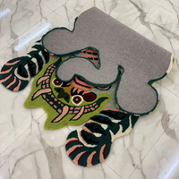 Tapis décoratif moderne en forme d'animal, fait main, tufté, imprimé 3D, en laine, rembourré, extra épais, antidérapant, adapté aux animaux domestiques, pour la maison