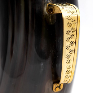 Mug en corne viking authentique et écologique, style nordique poli, tasse à boisson Koi, couleurs personnalisables, cadeaux vikings haut de gamme - Product Image 1