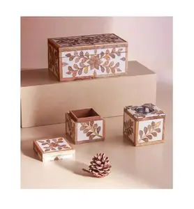 Ready to ship box set of Wood Inlay Incense Burner Full Set Bakhoor Burner With Box At Very Cheap Price MOTHER OF PEARL
