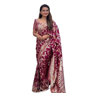 New Launch Lightweight Trendy Saree + Blouse Cotton Silk Fabric Rich Meenakari Pallu Work Casual Wear Stretchable Wrinkle-Free - Product Image 1