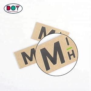 <strong>Clothes</strong> <strong>Label</strong> <strong>Maker</strong> Sew on Custom Debossed Printing Brand Name Logo Golden PU Leather Patch for Jeans - Product Image 4