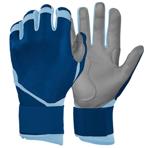 Breathable Customized Logo Long Cuff Leather Baseball Batting Gloves Velcro Closure Unisex Adults ODM OEM Service Sale - Product Image 1