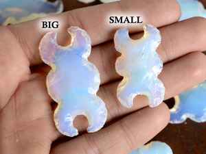 Opalite natural triple Luna tallada a mano piedra preciosa cristal curativo Briolette piedra preciosa suelta tallado forma de luna colgante piedra - Product Image 3