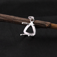 Hochwertiger 14k vergoldeter 925er Sterlingsilber 10mm Trillion Prong Setting Halbmontierter Verlobungsring für die Schmuckherstellung