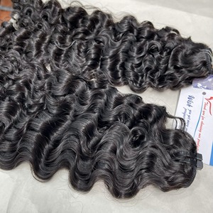 Nouvel article : Cheveux naturels bouclés birmans en trame, cheveux humains vietnamiens, sans perte ni nœuds, prêts à être expédiés - Product Image 6