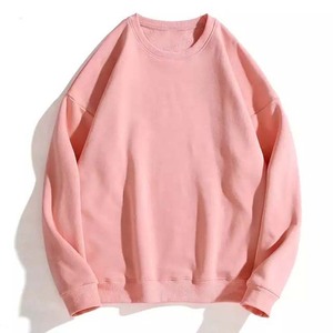 Sweat-shirts pour hommes à manches longues en coton biologique molletonné, sweats à capuche oversize unis, pulls à col rond, basiques - Product Image 2