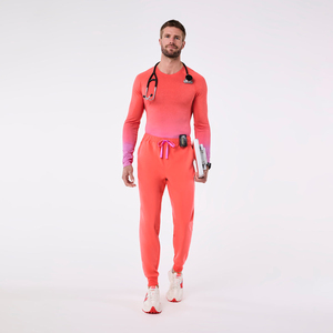 Hauts de gommage d'infirmière à manches longues médicaux personnalisés sous-gommage à col rond extensible pour l'hôpital - Product Image 1