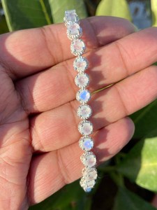 Pulsera de piedra lunar arcoíris, joyería de piedras preciosas naturales de Plata de Ley 925, regalo nupcial elegante para su delicada pieza hecha a mano - Product Image 4