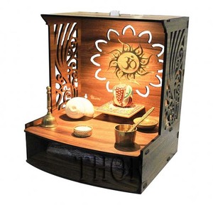 Sheesham-Pooja de madera para el hogar, templo de madera maciza para habitación de Puja con 1 cajón de almacenamiento, hogar religioso - Product Image 6