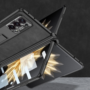 Pour Honor Magic V2 <span class=keywords><strong>GKK</strong></span> Coque de téléphone en cuir à charnière givrée intégrée avec support - Product Image 3