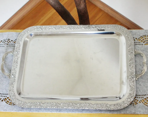 Plateaux de service rectangulaires en métal de luxe modernes, écologiques, de qualité supérieure et au design élégant pour cafés, hôtels, plage, tailles personnalisées - Product Image 2