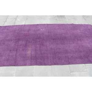 Alfombra Turca Vintage de 3.9x8.3 pies (120x254 cm), Alfombra con Puntos Morados y Grises - Product Image 4