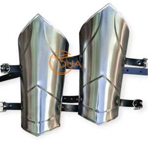 Brazaletes de hierro medievales, hechos de hierro de calibre 18, diseñados para proteger la parte inferior de los brazos - Product Image 4