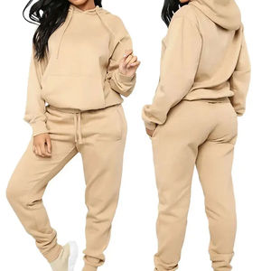 Ensemble de survêtement deux pièces pour femmes, sweat-shirt surdimensionné et pantalon de jogging, streetwear, vêtements de sport décontractés - Product Image 1
