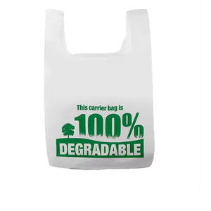 Bolsa de compras con fuelle lateral biodegradable con impresión personalizada de huecograbado con asa de sellado térmico para uso en supermercados - Product Image 1