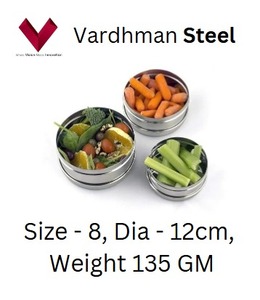 Acero inoxidable 8 Compartimentos Dabba Almacenamiento individual Utensilios de cocina Hogar Actividad al aire libre Grado alimenticio Puri Snacks Embalaje en caja - Product Image 4