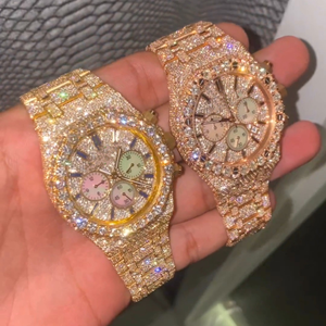 Trending Fully Customized Iced Out Diamond Lab Grown Watch for Men Hip Hop Diamond Jewelry Watch Gift - Product Image 3