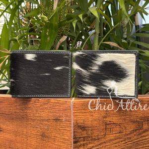 Personalizado al por mayor de cuero de vaca plegable Delgado titular de la tarjeta de crédito RFID bloqueo billetera de cuero genuino de lujo carteras cortas para los hombres - Product Image 1