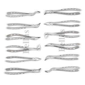 Kit de fórceps de extracción de 6 piezas de acero inoxidable Premium con pieza de mano dental para extracción de dientes contundente Juego de instrumentos quirúrgicos - Product Image 1
