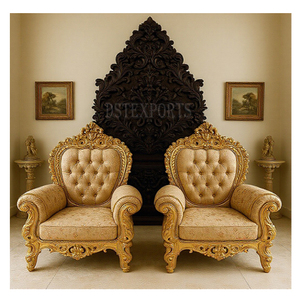 Designer Victorian Style Teak Wood <b>Sofa</b> Chairs For Luxury Villas Best Selling Handcarved Custom Accent Living Room Furnitures UK - Product Image 1