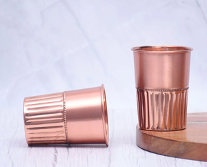 Gobelet en verre de cuivre fabriqué à la main de conception de corde de qualité supérieure - Product Image 3