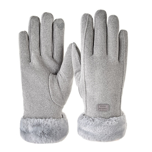 Guantes gruesos de felpa de invierno para mujer, guantes cálidos de gamuza a la moda para exteriores, guantes de conducción con pantalla táctil para mujer, mitones deportivos para ciclismo - Product Image 4