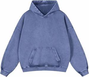 Meilleur personnalisé hommes 100% coton délavé à l'acide coupe ajustée Streetwear surdimensionné col à capuche sweats d'hiver motif solide Service OEM - Product Image 6