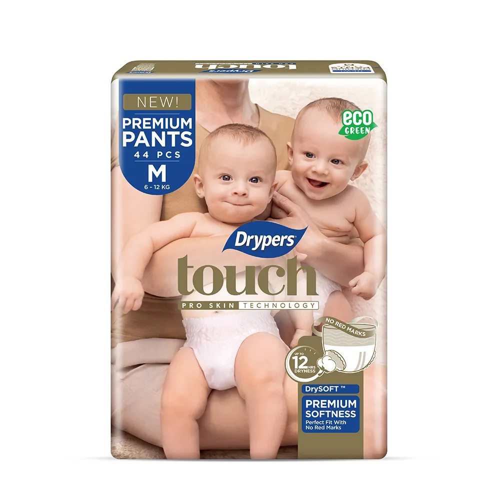 Premium Baby Training Pants Perfect fit With No Red Marks Drypers Touch Pantz Mega Pack Size M 44s Suitable for 6-12kg Babies